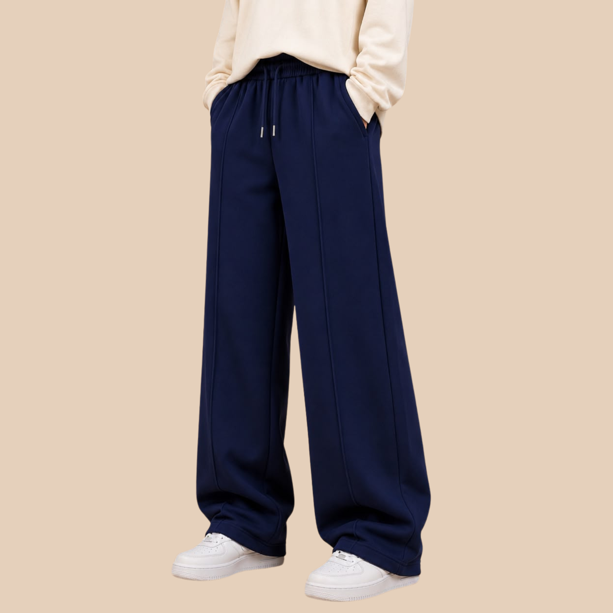 Everyday Baggy Trousers (Navy Blue)